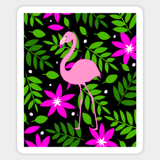 Tropical Pink Flamingo - Pink Flamingo Art Sticker